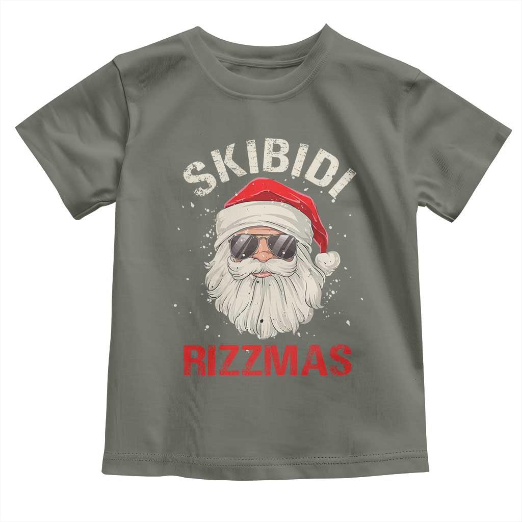 Skibidi Rizzmas Christmas Toddler T Shirt Rizz Santa Claus Retro Funny Xmas Gen Alpha Kid