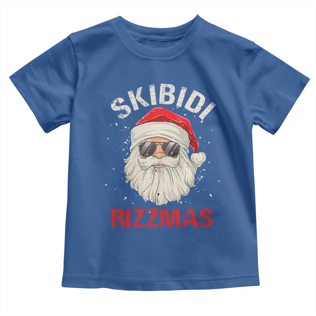 Skibidi Rizzmas Christmas Toddler T Shirt Rizz Santa Claus Retro Funny Xmas Gen Alpha Kid