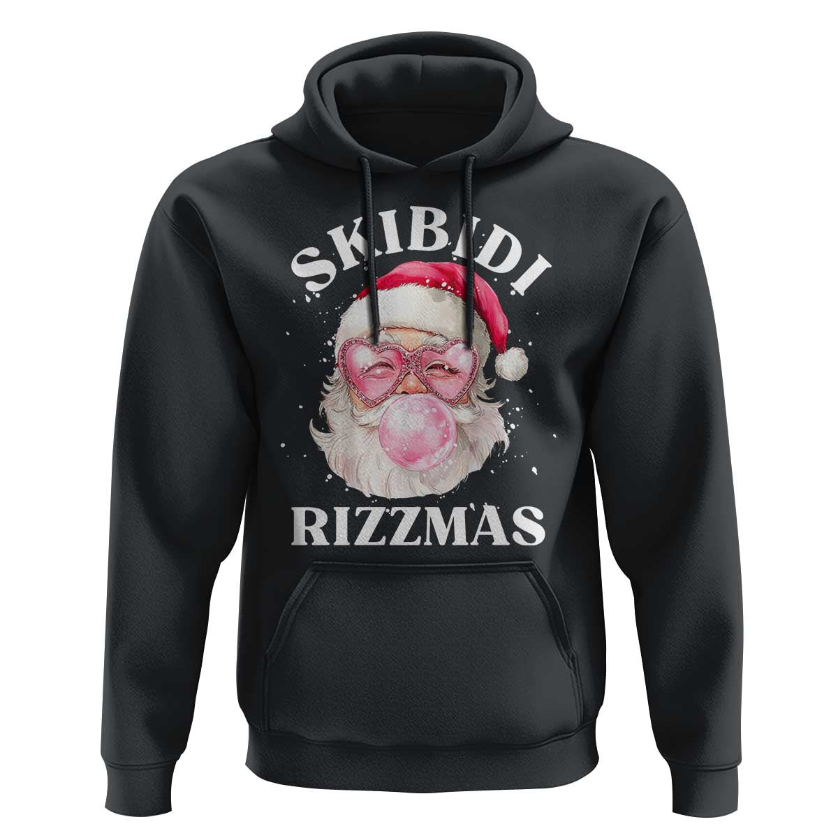 Skibidi Rizzmas Christmas Hoodie Rizz Santa Pink Bubble Gum Funny Xmas Gen Alpha Girl Kids