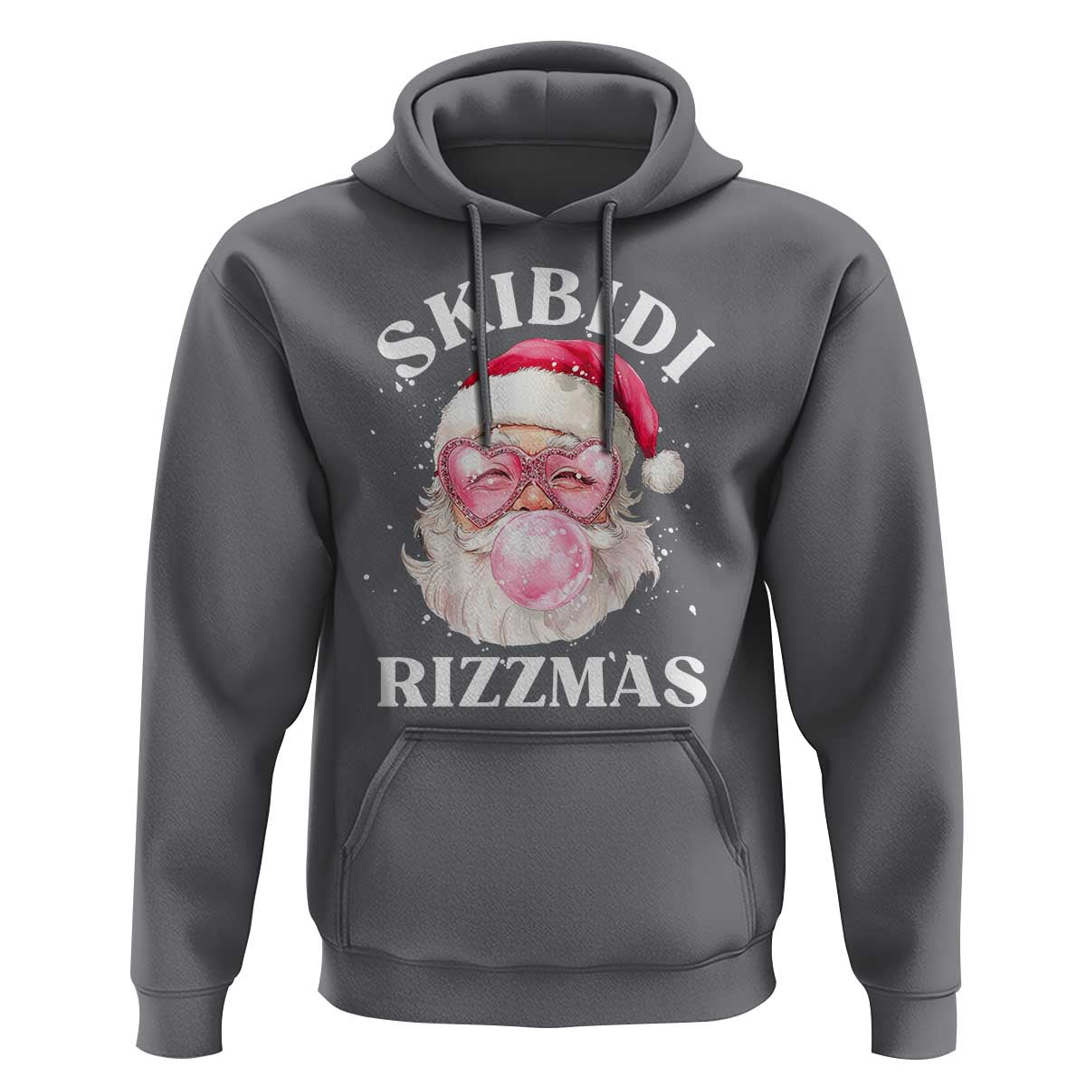 Skibidi Rizzmas Christmas Hoodie Rizz Santa Pink Bubble Gum Funny Xmas Gen Alpha Girl Kids
