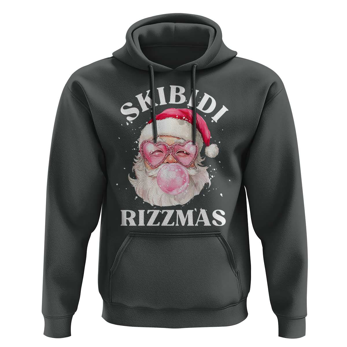 Skibidi Rizzmas Christmas Hoodie Rizz Santa Pink Bubble Gum Funny Xmas Gen Alpha Girl Kids