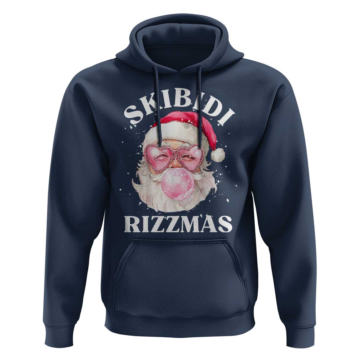 Skibidi Rizzmas Christmas Hoodie Rizz Santa Pink Bubble Gum Funny Xmas Gen Alpha Girl Kids