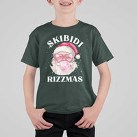 Skibidi Rizzmas Christmas T Shirt For Kid Rizz Santa Pink Bubble Gum Funny Xmas Gen Alpha Girl Kids - Wonder Print Shop