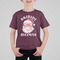 Skibidi Rizzmas Christmas T Shirt For Kid Rizz Santa Pink Bubble Gum Funny Xmas Gen Alpha Girl Kids - Wonder Print Shop