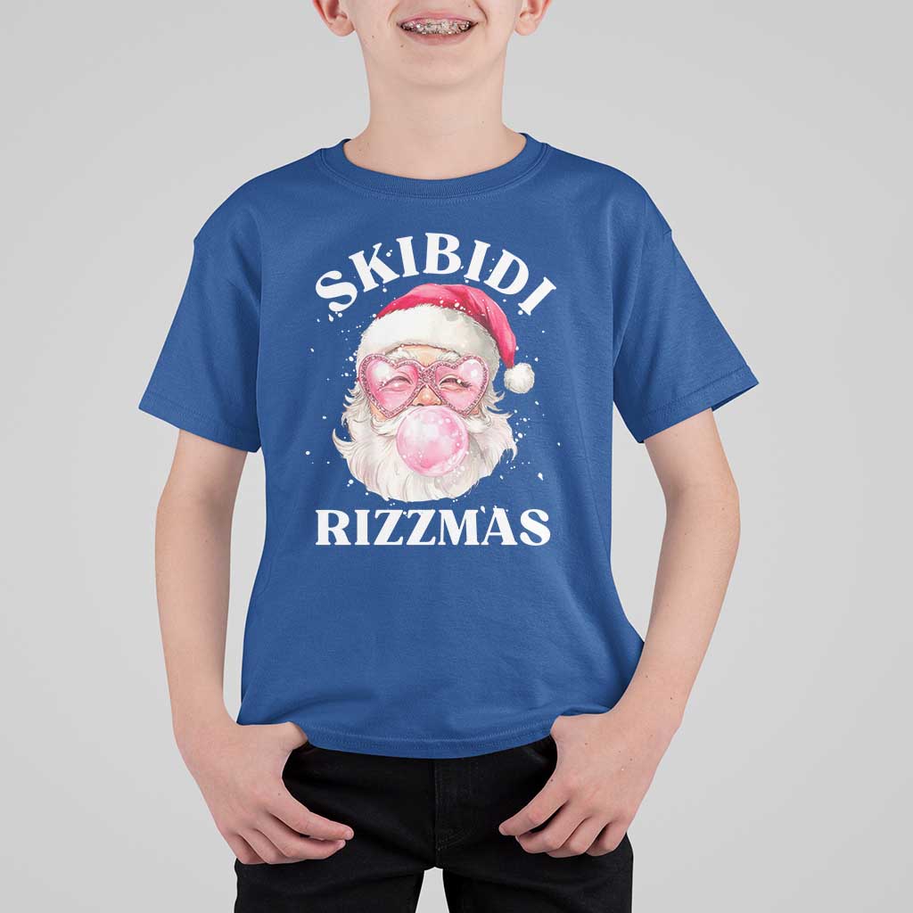 Skibidi Rizzmas Christmas T Shirt For Kid Rizz Santa Pink Bubble Gum Funny Xmas Gen Alpha Girl Kids - Wonder Print Shop