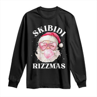 Skibidi Rizzmas Christmas Long Sleeve Shirt Rizz Santa Pink Bubble Gum Funny Xmas Gen Alpha Girl Kids