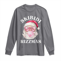 Skibidi Rizzmas Christmas Long Sleeve Shirt Rizz Santa Pink Bubble Gum Funny Xmas Gen Alpha Girl Kids