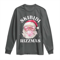 Skibidi Rizzmas Christmas Long Sleeve Shirt Rizz Santa Pink Bubble Gum Funny Xmas Gen Alpha Girl Kids