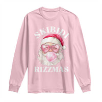 Skibidi Rizzmas Christmas Long Sleeve Shirt Rizz Santa Pink Bubble Gum Funny Xmas Gen Alpha Girl Kids