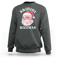 Skibidi Rizzmas Christmas Sweatshirt Rizz Santa Pink Bubble Gum Funny Xmas Gen Alpha Girl Kids - Wonder Print Shop
