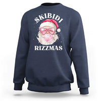 Skibidi Rizzmas Christmas Sweatshirt Rizz Santa Pink Bubble Gum Funny Xmas Gen Alpha Girl Kids - Wonder Print Shop