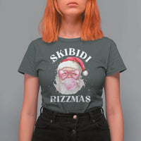 Skibidi Rizzmas Christmas T Shirt For Women Rizz Santa Pink Bubble Gum Funny Xmas Gen Alpha Girl Kids - Wonder Print Shop