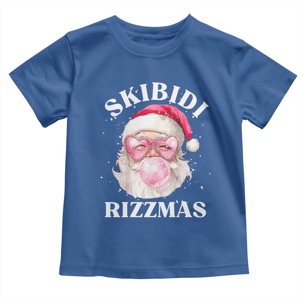Skibidi Rizzmas Christmas Toddler T Shirt Rizz Santa Pink Bubble Gum Funny Xmas Gen Alpha Girl Kids