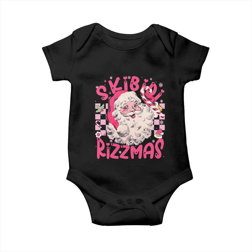 SKIBIDI Rizzmas Santa Baby Onesie Rizz Santa Pink Groovy Funny Xmas Gen Alpha Girl Kids