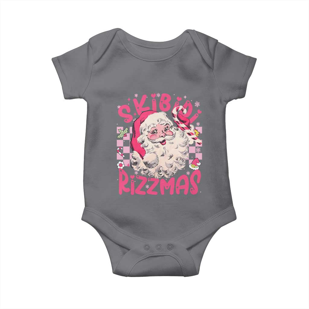 SKIBIDI Rizzmas Santa Baby Onesie Rizz Santa Pink Groovy Funny Xmas Gen Alpha Girl Kids