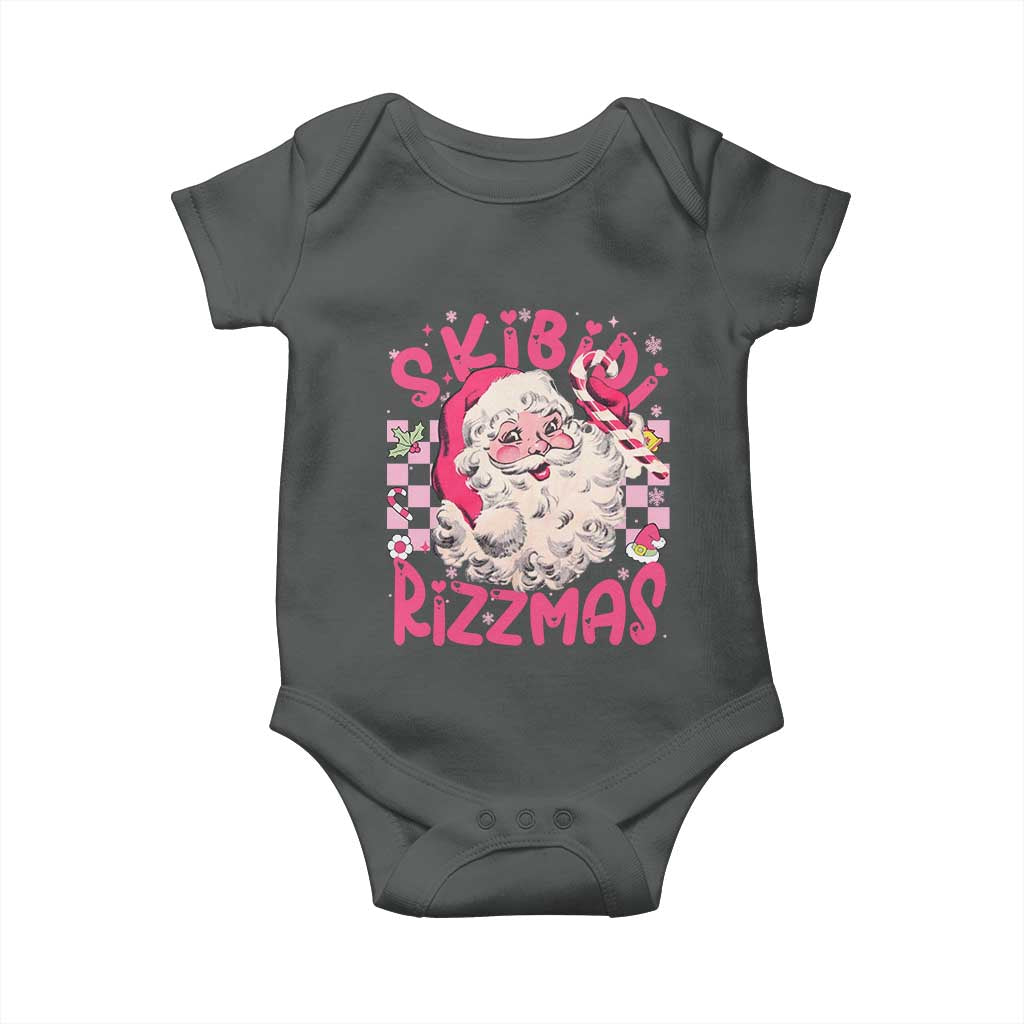 SKIBIDI Rizzmas Santa Baby Onesie Rizz Santa Pink Groovy Funny Xmas Gen Alpha Girl Kids