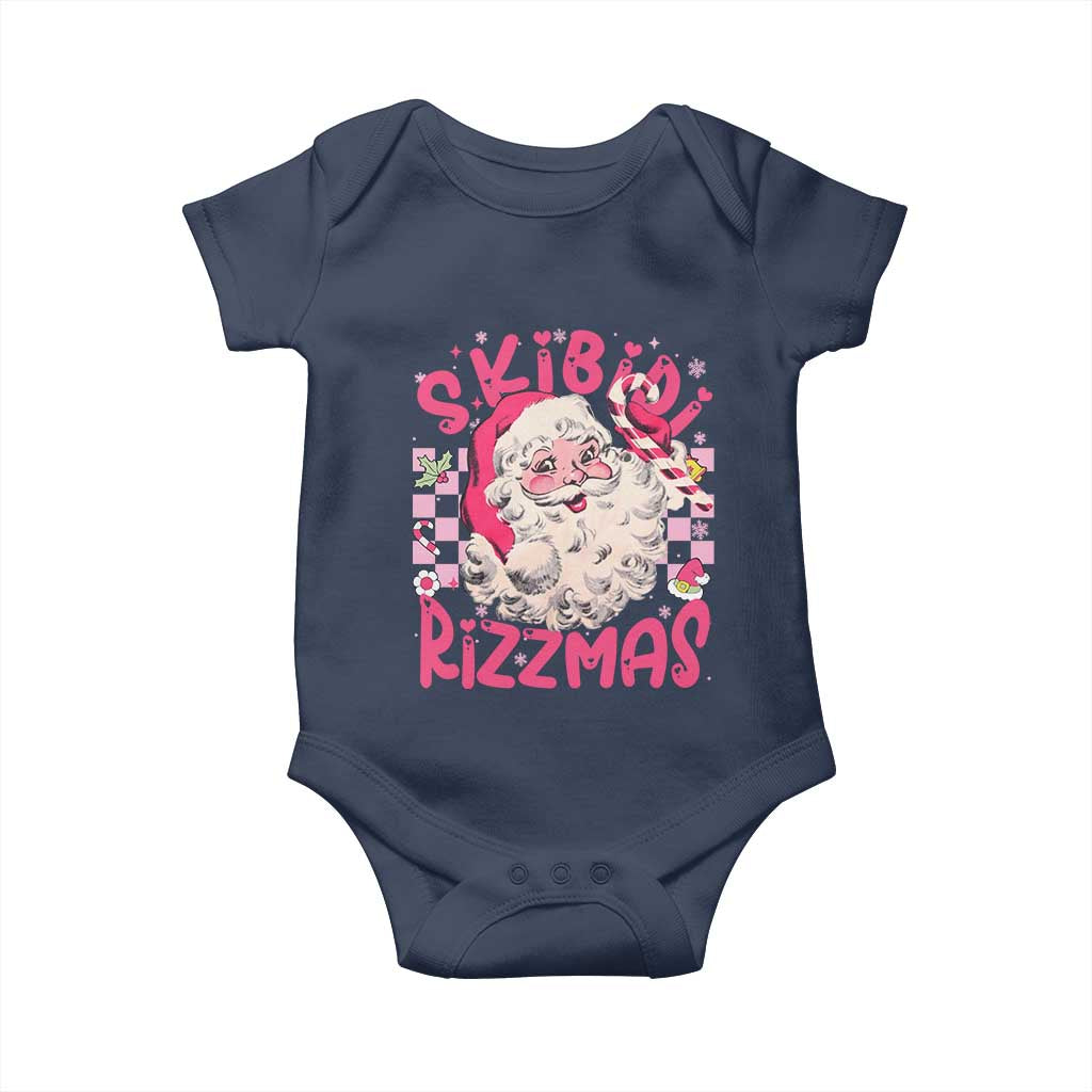 SKIBIDI Rizzmas Santa Baby Onesie Rizz Santa Pink Groovy Funny Xmas Gen Alpha Girl Kids