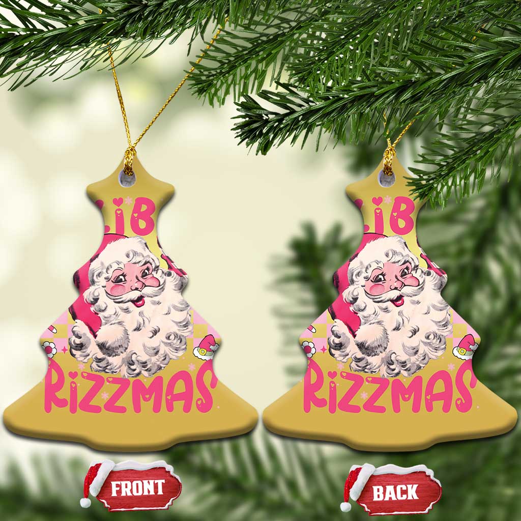 Skibidi Rizzmas Santa Christmas Ornament Rizz Santa Pink Groovy Funny Xmas Gen Alpha Girl Kids - Wonder Print Shop