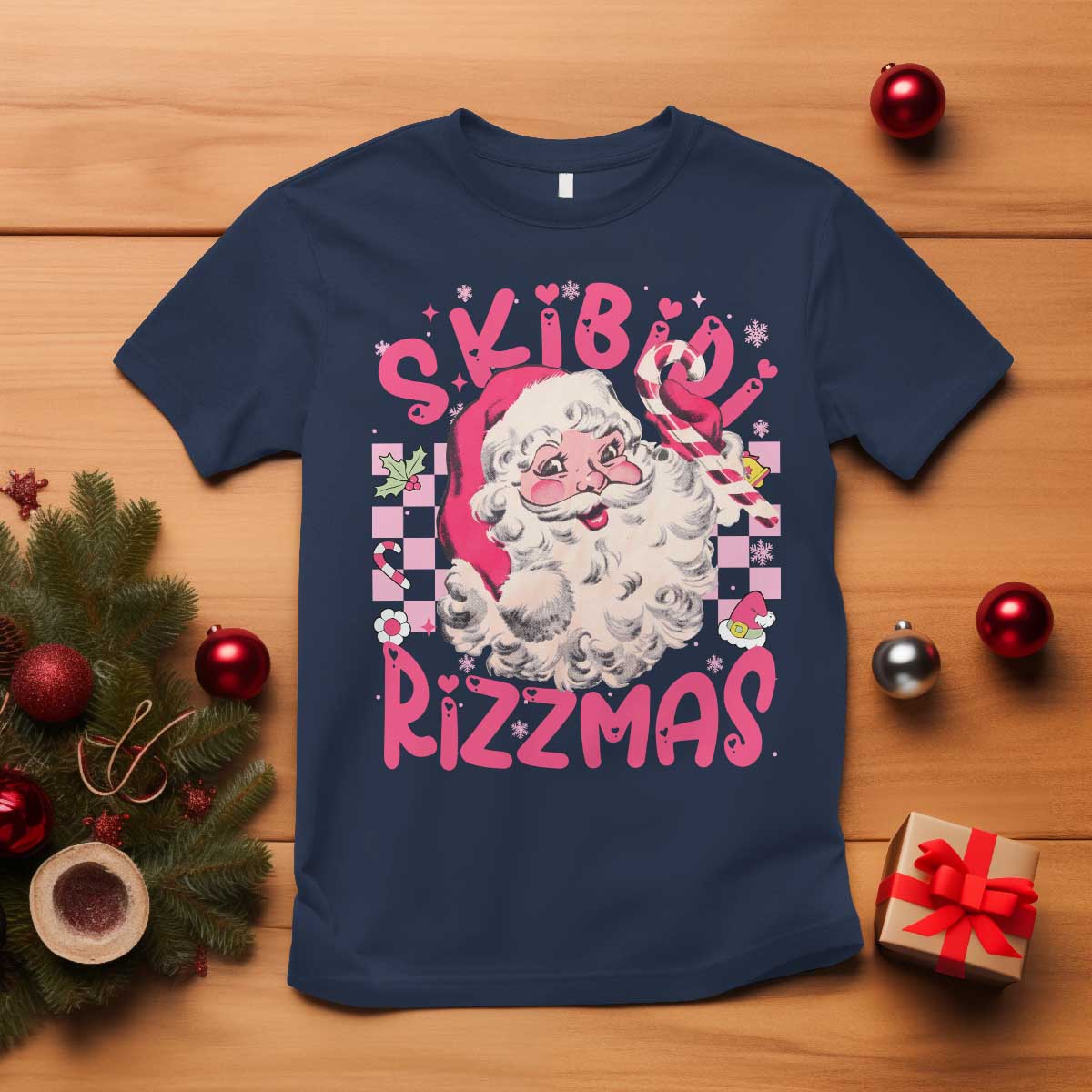 Skibidi Rizzmas Christmas T Shirt Rizz Santa Groovy Funny Xmas Gen Alpha Girl Kids - Wonder Print Shop