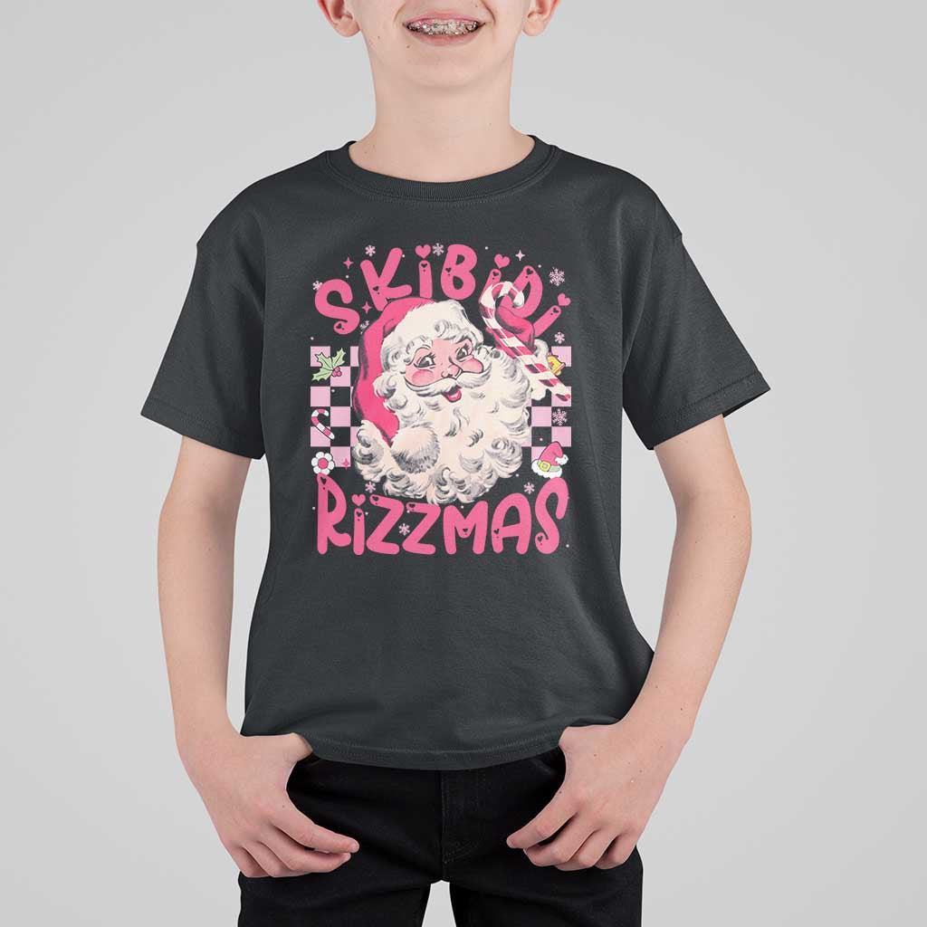 Skibidi Rizzmas Christmas T Shirt For Kid Rizz Santa Groovy Funny Xmas Gen Alpha Girl Kids - Wonder Print Shop