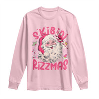 SKIBIDI Rizzmas Santa Long Sleeve Shirt Rizz Santa Pink Groovy Funny Xmas Gen Alpha Girl Kids