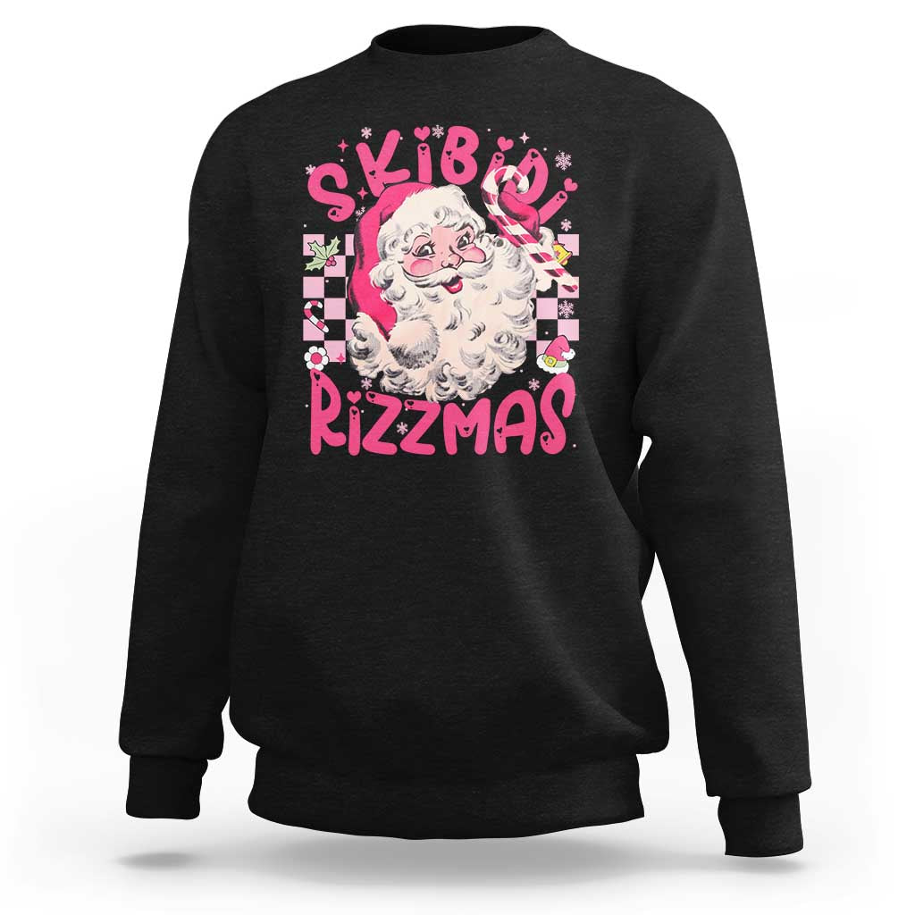 Skibidi Rizzmas Christmas Sweatshirt Rizz Santa Groovy Funny Xmas Gen Alpha Girl Kids - Wonder Print Shop