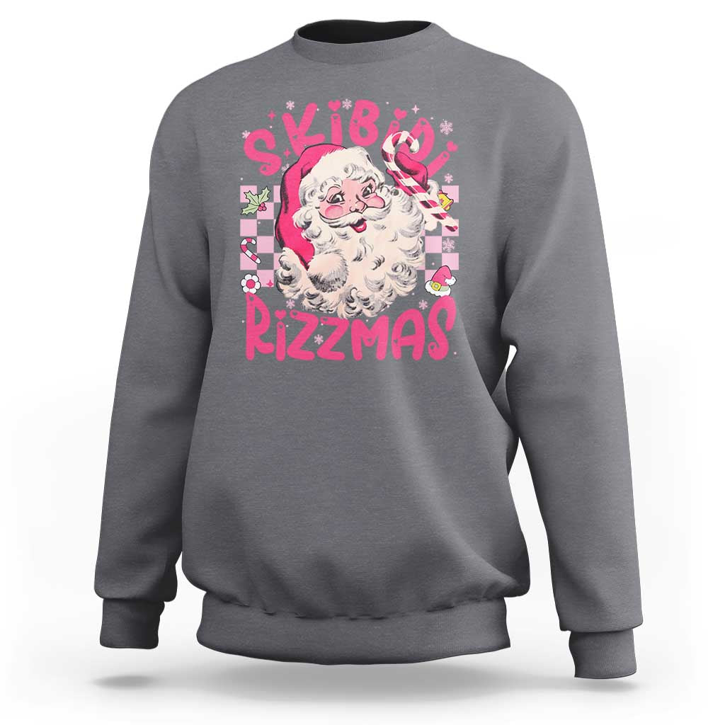 Skibidi Rizzmas Christmas Sweatshirt Rizz Santa Groovy Funny Xmas Gen Alpha Girl Kids - Wonder Print Shop