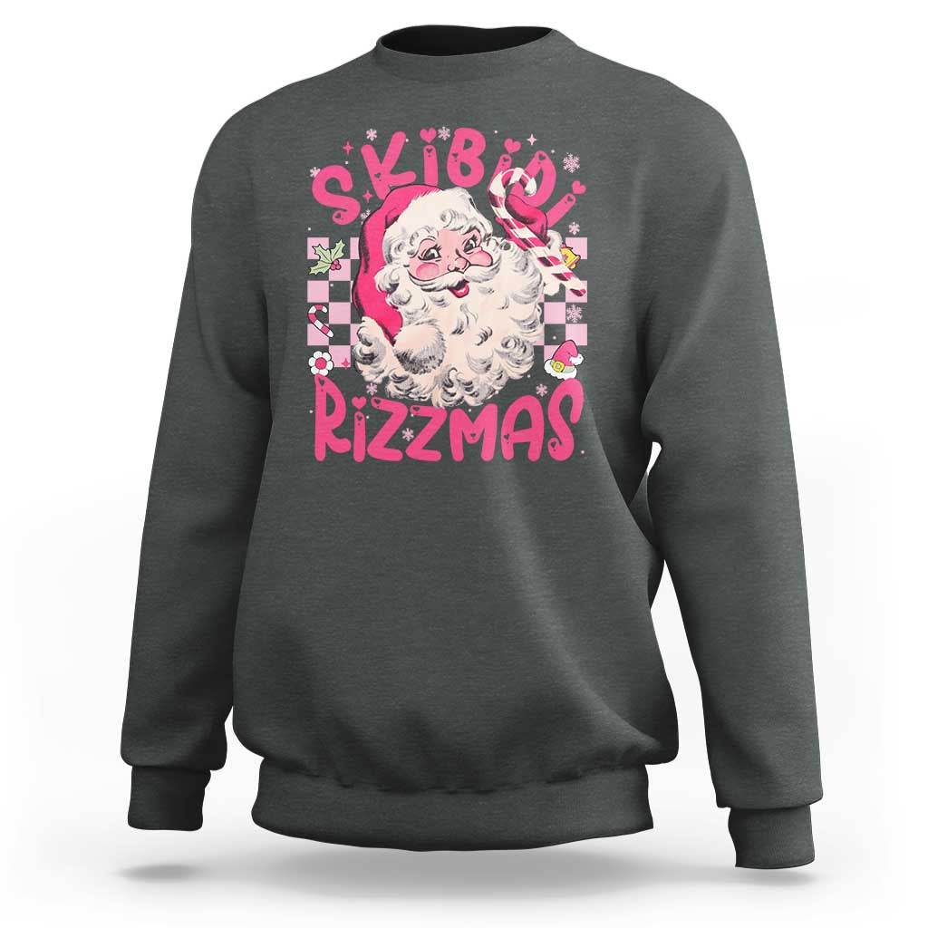 Skibidi Rizzmas Christmas Sweatshirt Rizz Santa Groovy Funny Xmas Gen Alpha Girl Kids - Wonder Print Shop