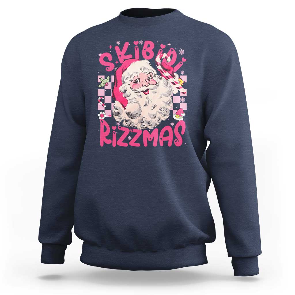 Skibidi Rizzmas Christmas Sweatshirt Rizz Santa Groovy Funny Xmas Gen Alpha Girl Kids - Wonder Print Shop