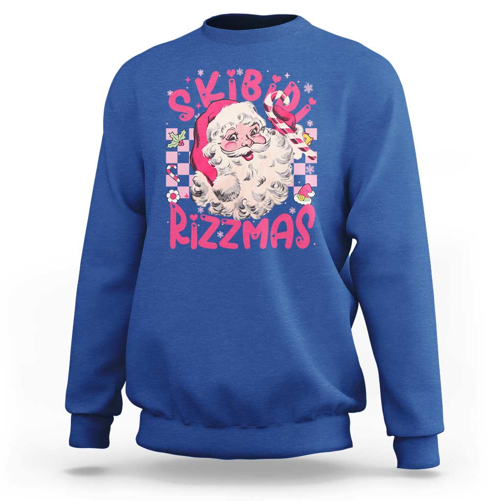 Skibidi Rizzmas Christmas Sweatshirt Rizz Santa Groovy Funny Xmas Gen Alpha Girl Kids - Wonder Print Shop