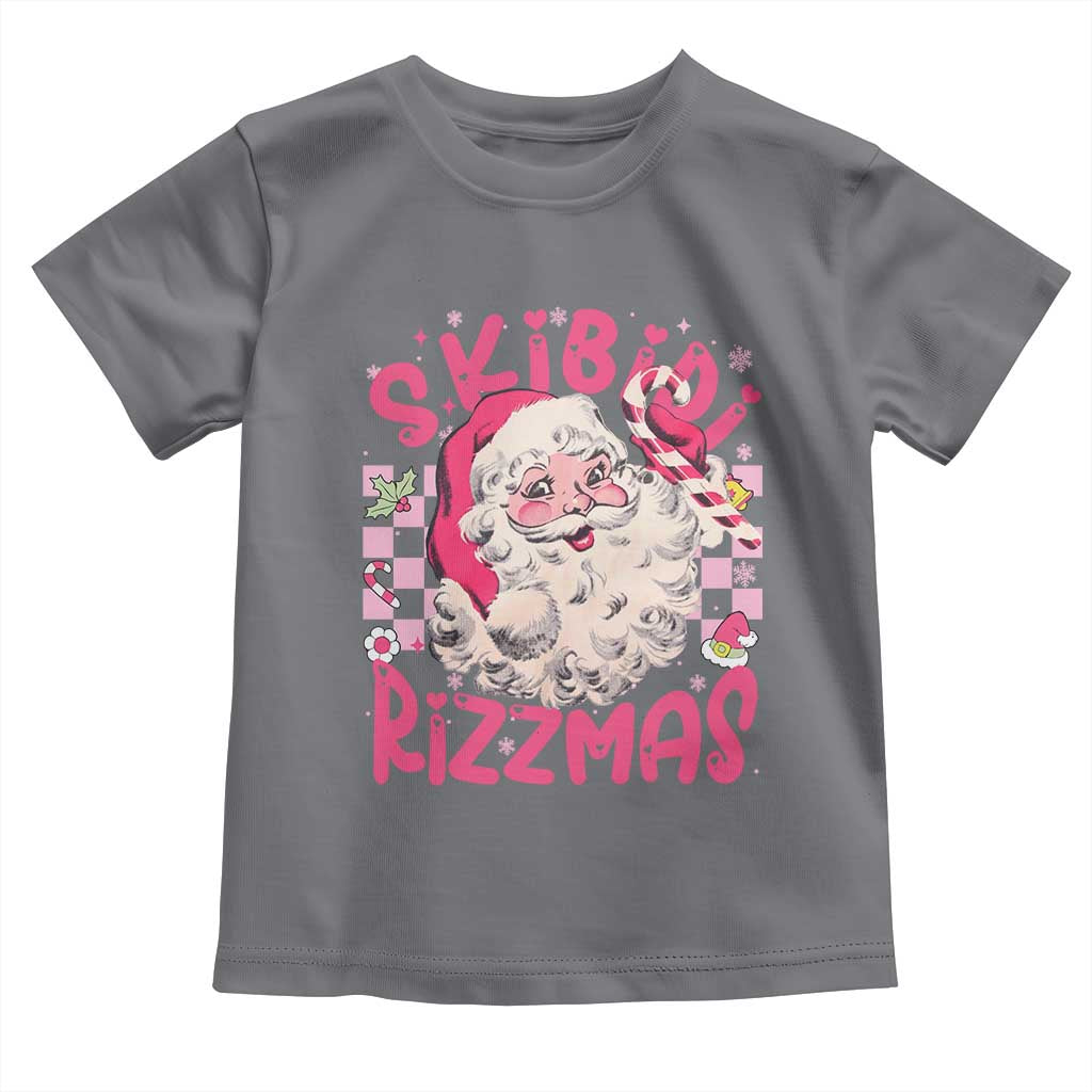 SKIBIDI Rizzmas Santa Toddler T Shirt Rizz Santa Pink Groovy Funny Xmas Gen Alpha Girl Kids