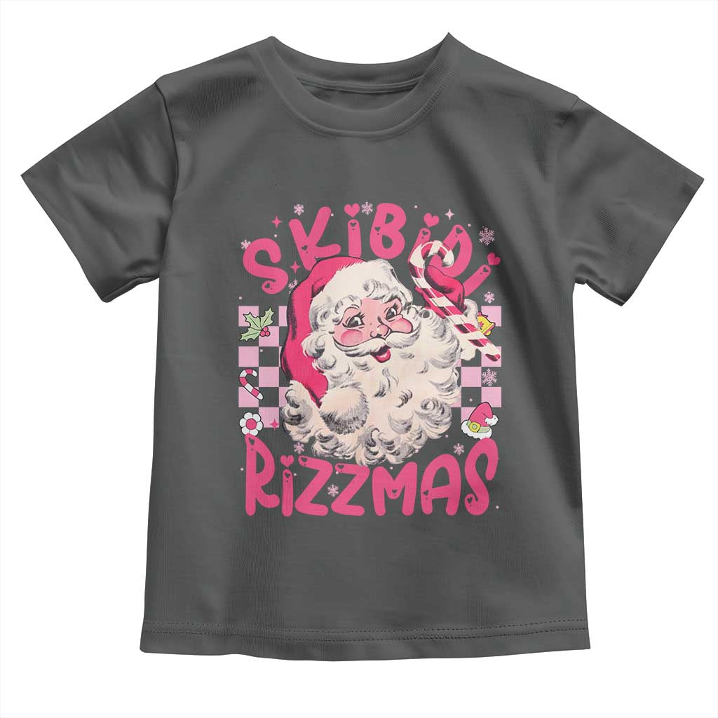 SKIBIDI Rizzmas Santa Toddler T Shirt Rizz Santa Pink Groovy Funny Xmas Gen Alpha Girl Kids