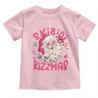 SKIBIDI Rizzmas Santa Toddler T Shirt Rizz Santa Pink Groovy Funny Xmas Gen Alpha Girl Kids
