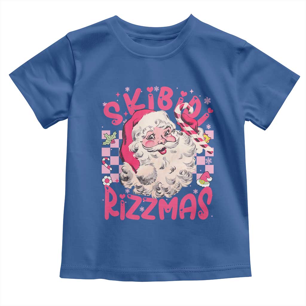 SKIBIDI Rizzmas Santa Toddler T Shirt Rizz Santa Pink Groovy Funny Xmas Gen Alpha Girl Kids