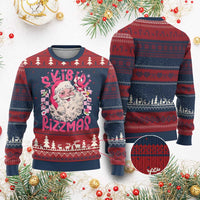 SKIBIDI Rizzmas Santa Ugly Christmas Sweater Rizz Santa Pink Groovy Funny Xmas Gen Alpha Girl Kids - Wonder Print Shop