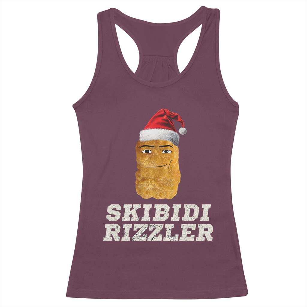 Christmas Skibidi Toilet Rizzler Racerback Tank Top Meme Funny Memes Brainrot Rizz