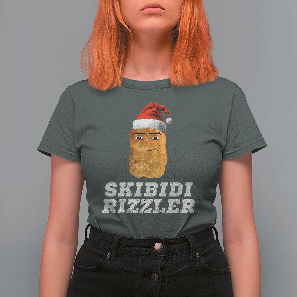 Christmas Skibidi Skibidi Toilet Rizzler T Shirt For Women Meme Funny Memes Brainrot Rizz - Wonder Print Shop