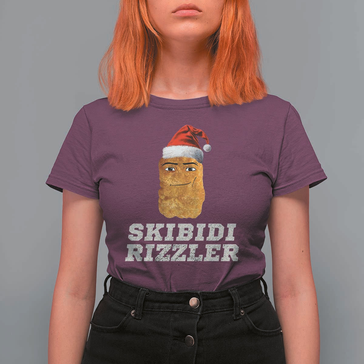 Christmas Skibidi Skibidi Toilet Rizzler T Shirt For Women Meme Funny Memes Brainrot Rizz - Wonder Print Shop