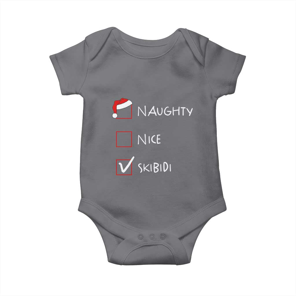 Nice Naughty Skibidi List Santa Claus Sarcastic Baby Onesie