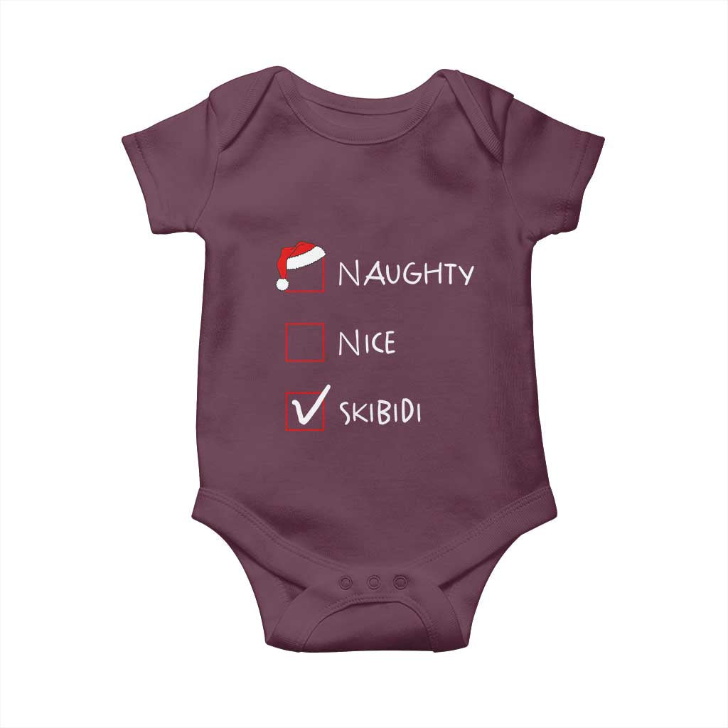 Nice Naughty Skibidi List Santa Claus Sarcastic Baby Onesie