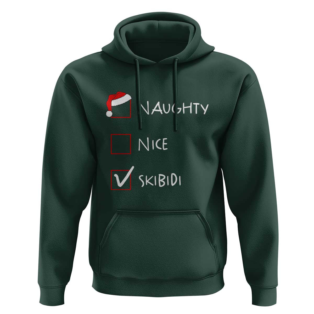 Nice Naughty Skibidi List Santa Claus Sarcastic Hoodie
