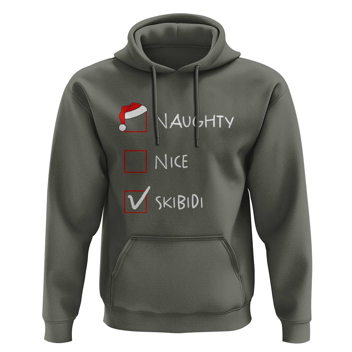 Nice Naughty Skibidi List Santa Claus Sarcastic Hoodie