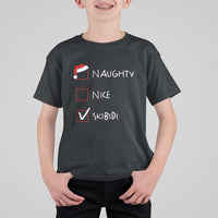 Nice Naughty Skibidi List Santa Claus Sarcastic T Shirt For Kid - Wonder Print Shop