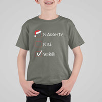 Nice Naughty Skibidi List Santa Claus Sarcastic T Shirt For Kid - Wonder Print Shop