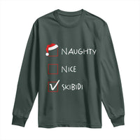 Nice Naughty Skibidi List Santa Claus Sarcastic Long Sleeve Shirt