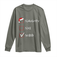 Nice Naughty Skibidi List Santa Claus Sarcastic Long Sleeve Shirt