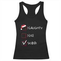 Nice Naughty Skibidi List Santa Claus Sarcastic Racerback Tank Top