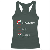 Nice Naughty Skibidi List Santa Claus Sarcastic Racerback Tank Top