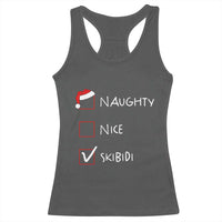 Nice Naughty Skibidi List Santa Claus Sarcastic Racerback Tank Top