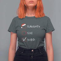 Nice Naughty Skibidi List Santa Claus Sarcastic T Shirt For Women - Wonder Print Shop